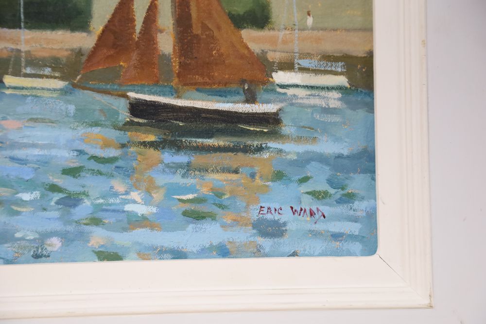 Eric Ward (1945-), oil on canvas, Salcombe Yacht Club, signed, 29 x 39cm